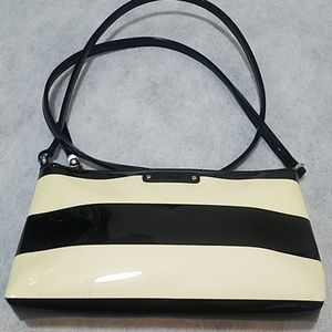 Kate Spade patent leather crossbody bag stripe